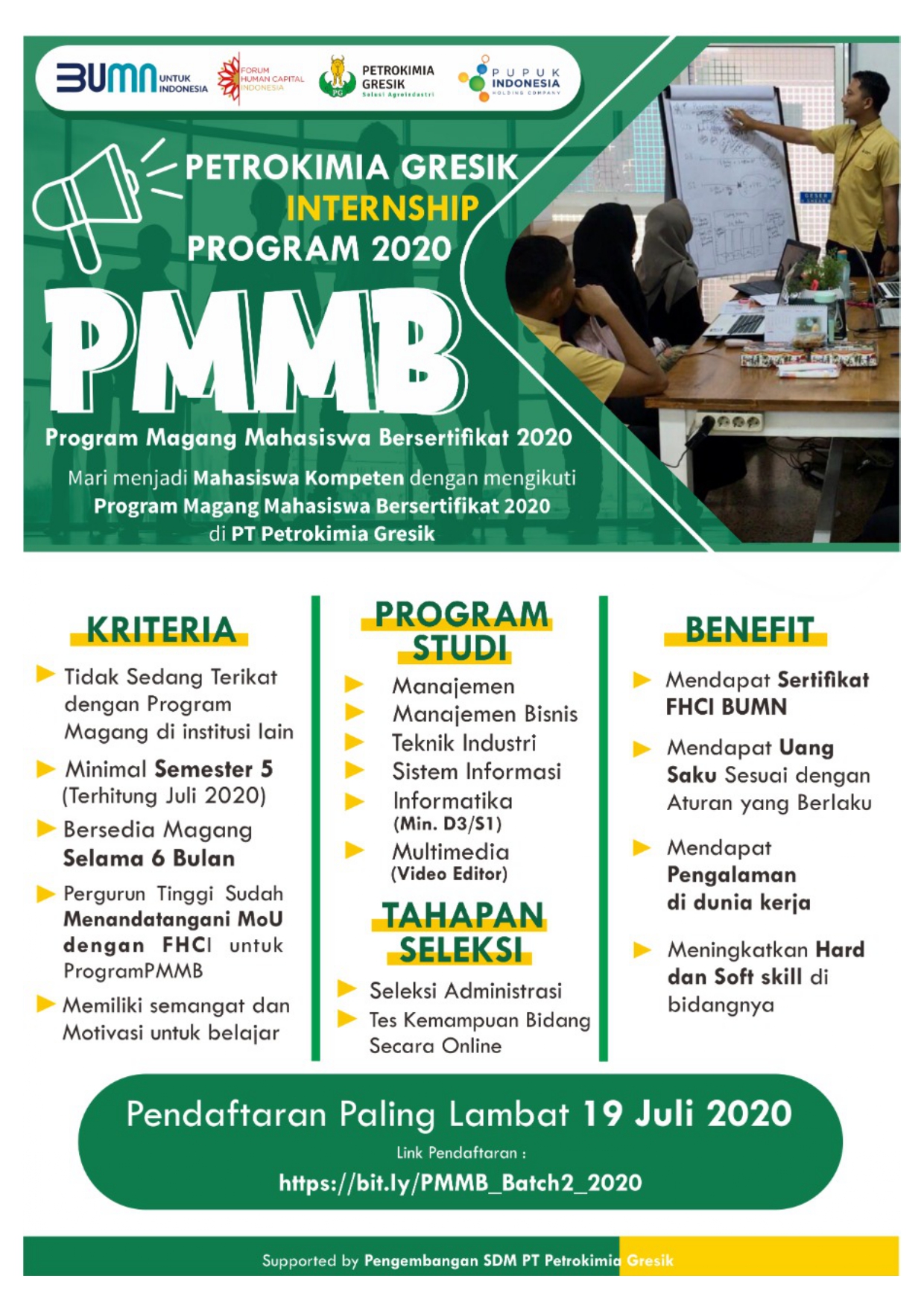Pendaftaran PMMB Batch 2 Tahun 2020 PT Petrokimia Gresik  Career